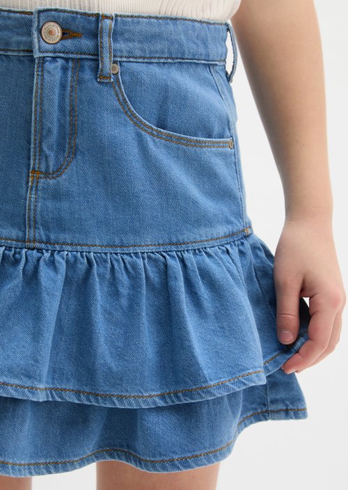 TEENS-GIRLS denim skirt — Mid Blue Denim