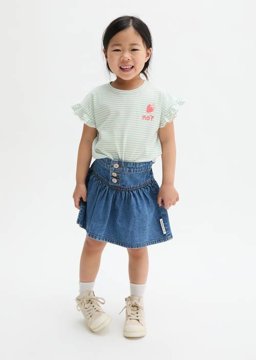 KIDS-GIRLS Jupe en jean Mid Blue Denim porté sur le mannequin