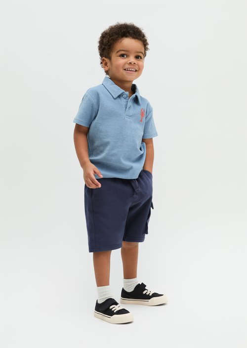 KIDS-BOYS terry cloth polo shirt — Blue