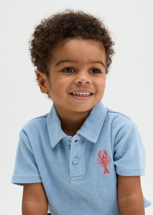 KIDS-BOYS terry cloth polo shirt — Blue
