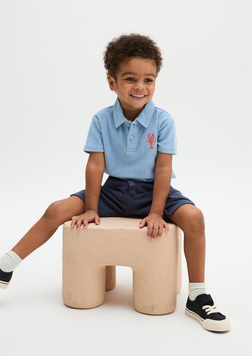 KIDS-BOYS terry cloth polo shirt — Blue