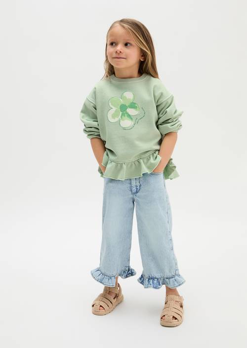 KIDS-GIRLS Sweatshirt Green getragen am Model