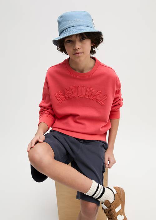 TEENS-BOYS sweatshirt Red worn on model