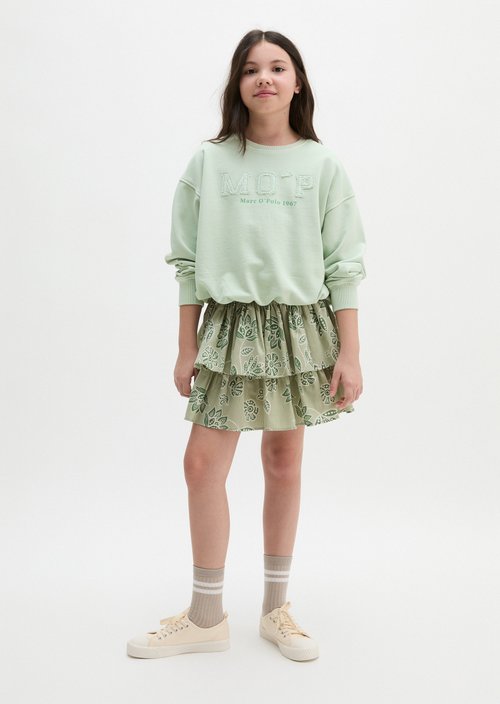 TEENS-GIRLS tiered skirt — Green