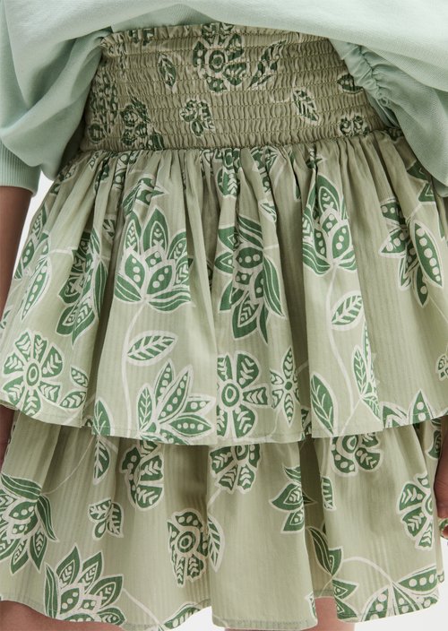 TEENS-GIRLS tiered skirt — Green