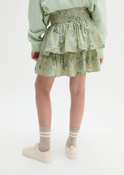 TEENS-GIRLS tiered skirt — Green