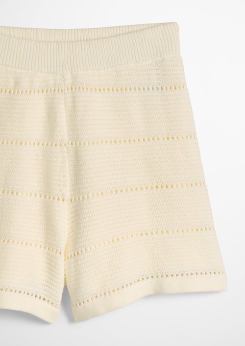 TEENS-GIRLS knitted shorts — White Cotton (alternate view)
