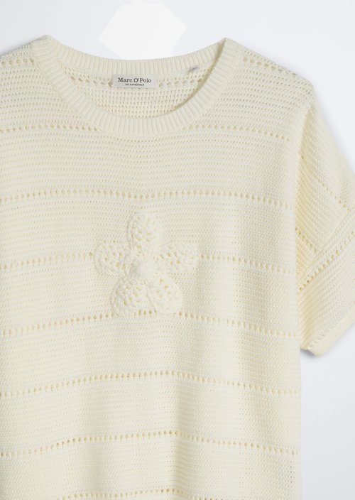TEENS-GIRLS short-sleeved knitted shirt — White Cotton (alternate view)