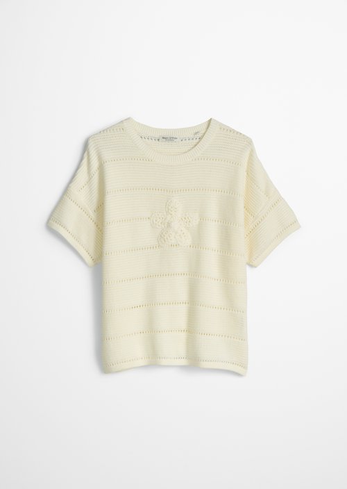 TEENS-GIRLS short-sleeved knitted shirt — White Cotton