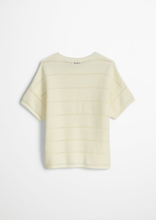 TEENS-GIRLS short-sleeved knitted shirt — White Cotton