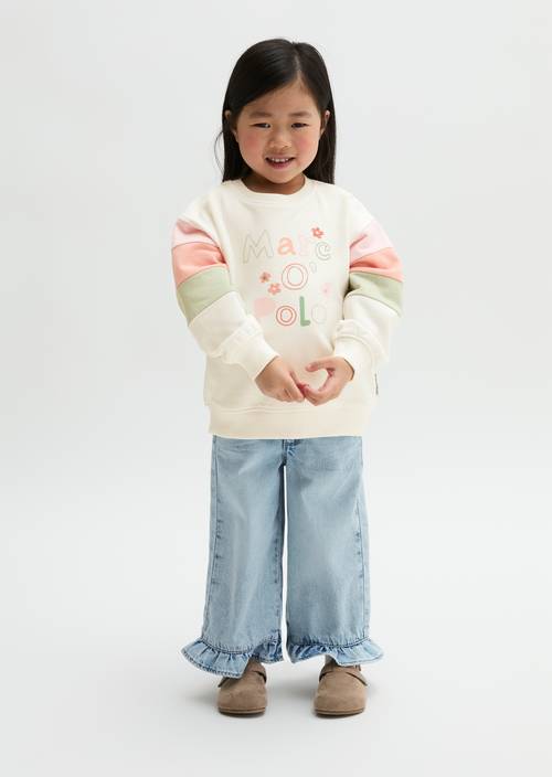 KIDS-GIRLS sweatshirt White Cotton worn on model