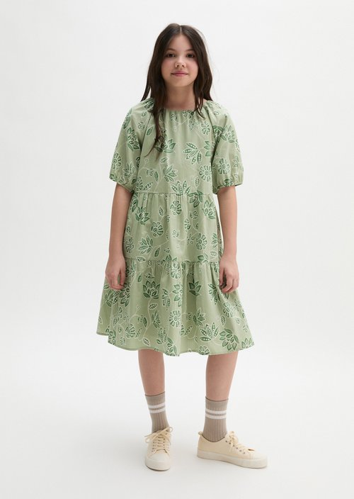 TEENS-GIRLS tiered dress — Green