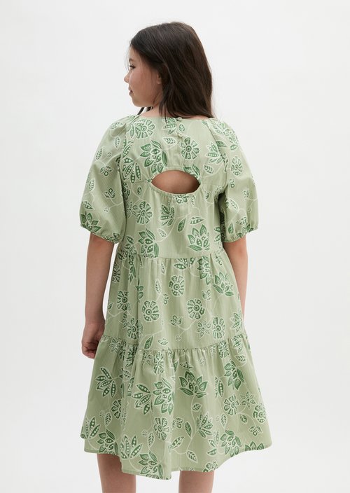 TEENS-GIRLS tiered dress — Green