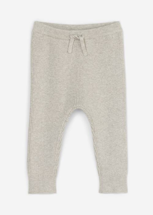 UNISEX-BABYS trousers Greige Mel. in front view