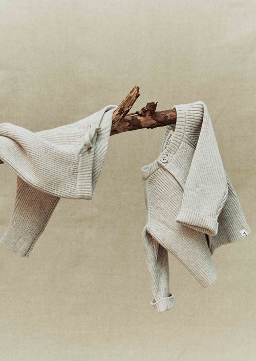 UNISEX-BABYS trousers — Greige Mel.