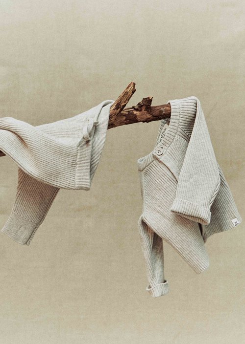 UNISEX-BABYS Cardigan — Greige Mel.