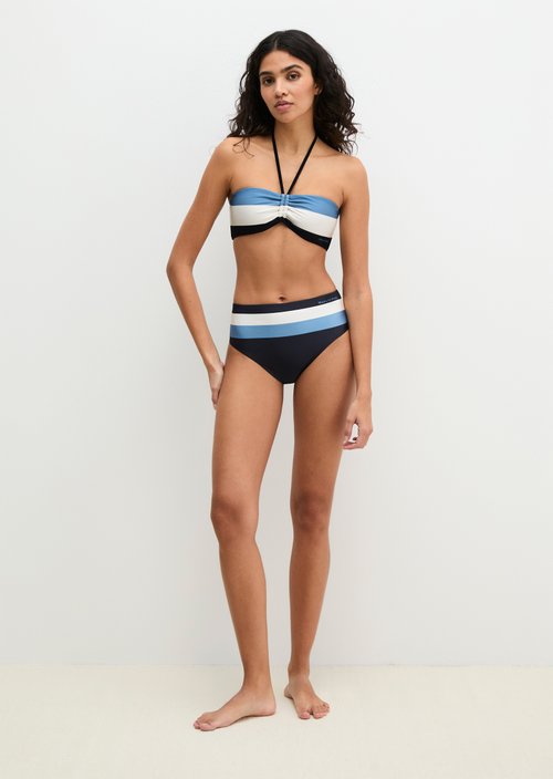 High-waist bikini briefs — Blue Q866