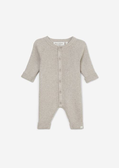 UNISEX-BABYS knitted overall Greige Mel. in front view