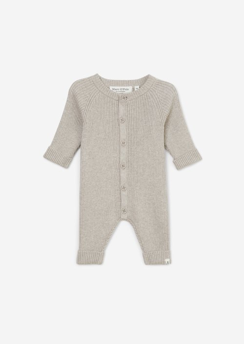 UNISEX-BABYS knitted overall — Greige Mel.