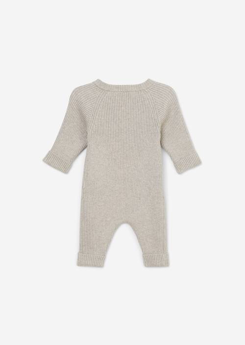 UNISEX-BABYS knitted overall Greige Mel. in back view