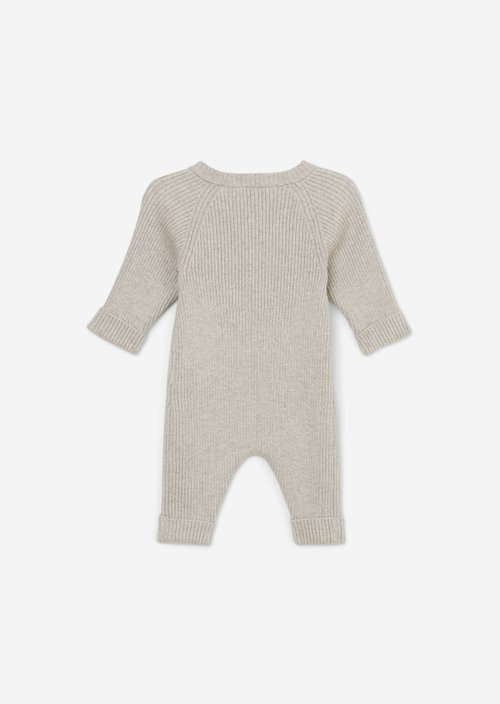 UNISEX-BABYS knitted overall — Greige Mel.