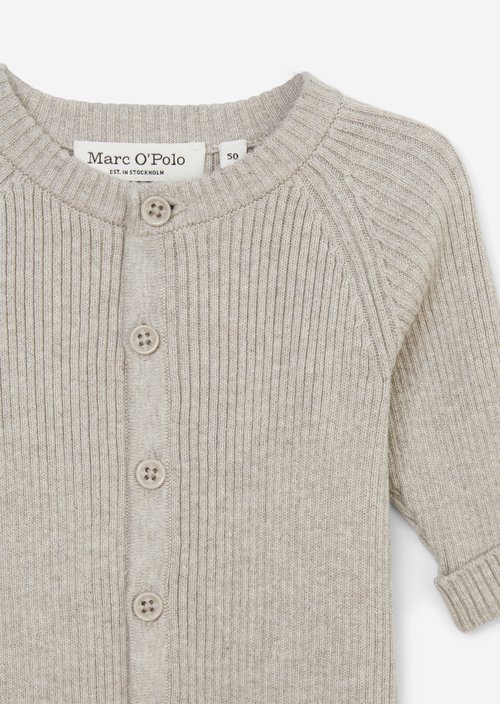 UNISEX-BABYS knitted overall — Greige Mel.