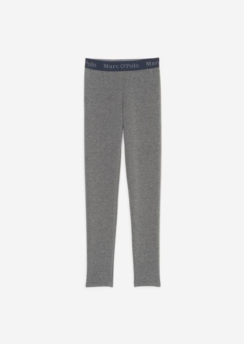 KIDS-GIRLS thermal leggings Grey Denim in front view