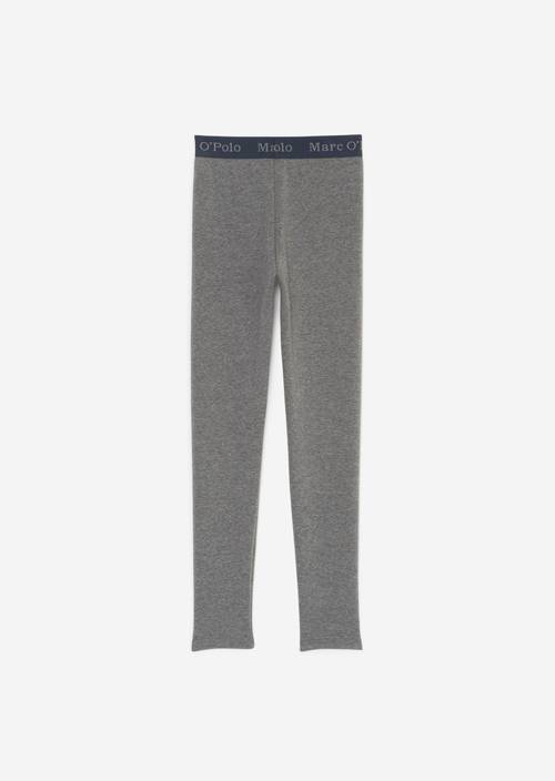 KIDS-GIRLS thermal leggings Grey Denim in back view