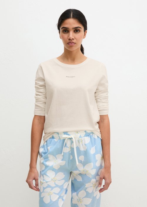 Long-sleeved lounge shirt — White Cotton Q152