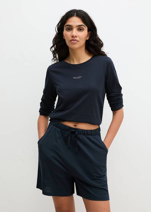 Loungeshirt met lange mouwen Dark Navy Q898 - Product afbeelding 1