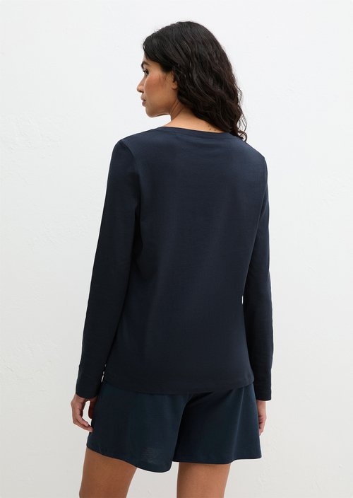 Long-sleeved lounge shirt — Dark Navy Q898