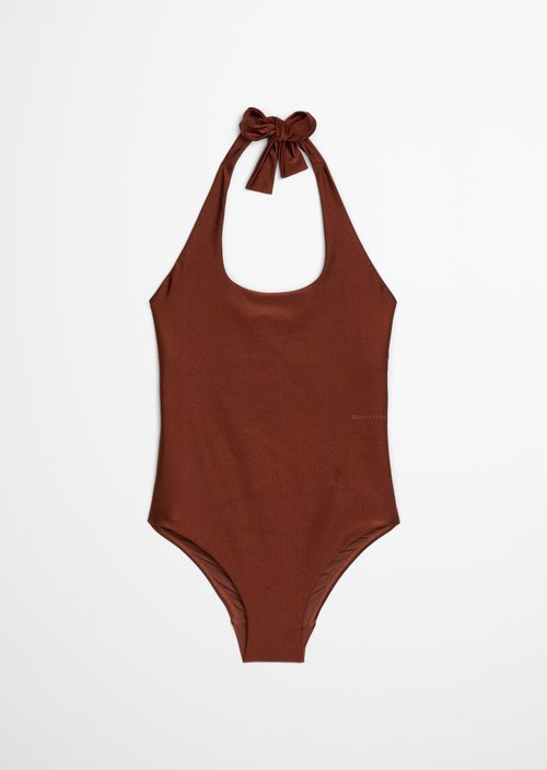 Halter neck swimsuit — Cappuccino