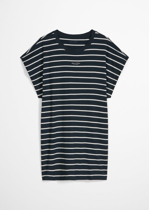 Short-sleeved lounge shirt — Dark Navy Stripe Q