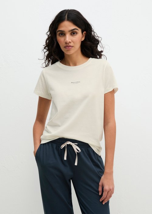 Short-sleeved lounge shirt — White Cotton Q152