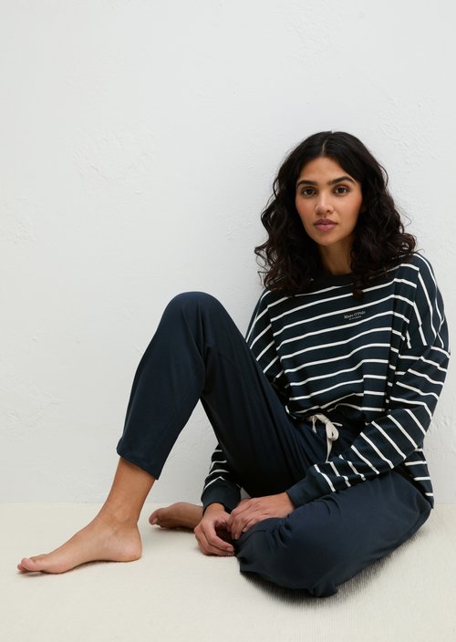 Lounge pyjama set — Dark Navy Stripe/Dark Navy 1