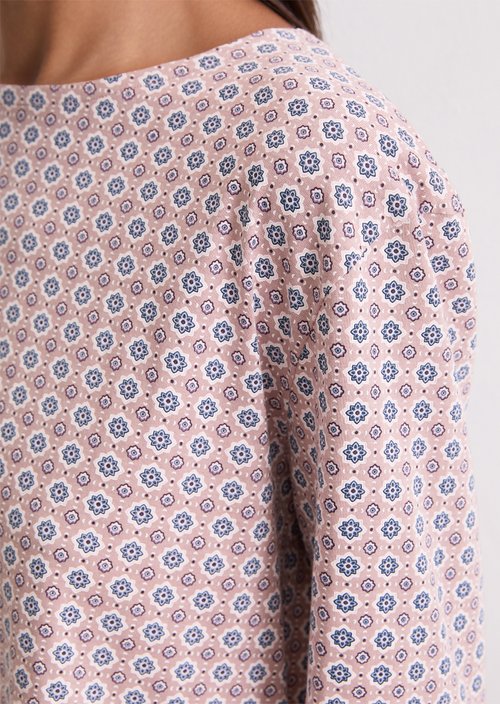 Long-sleeved lounge shirt — Dark Mauve Print