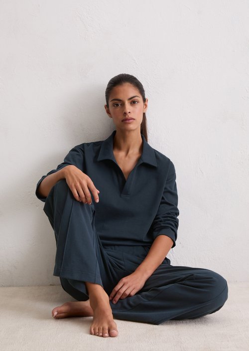 Lounge polo shirt — Dark Navy Q898