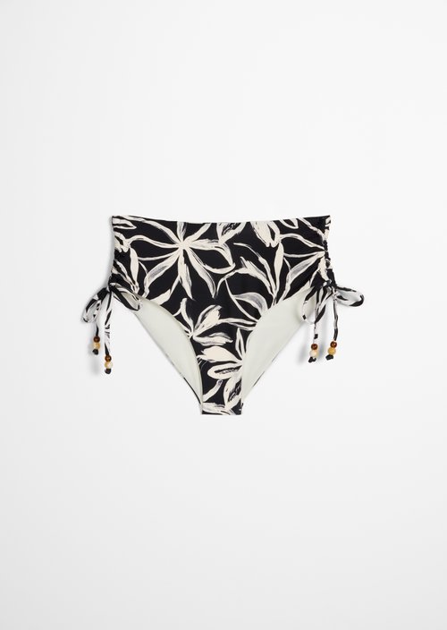 High-waist bikini briefs — Black/White