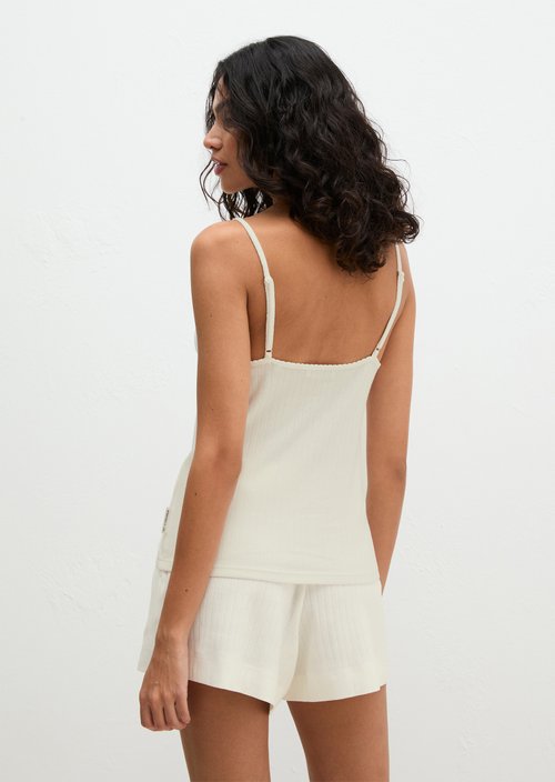 Lounge cami top — White Cotton Q152