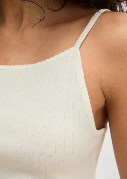 Lounge cami top — White Cotton Q152