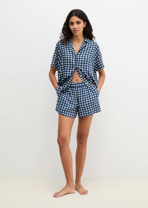 Lounge shorts Navy Peony Check - Product image 1