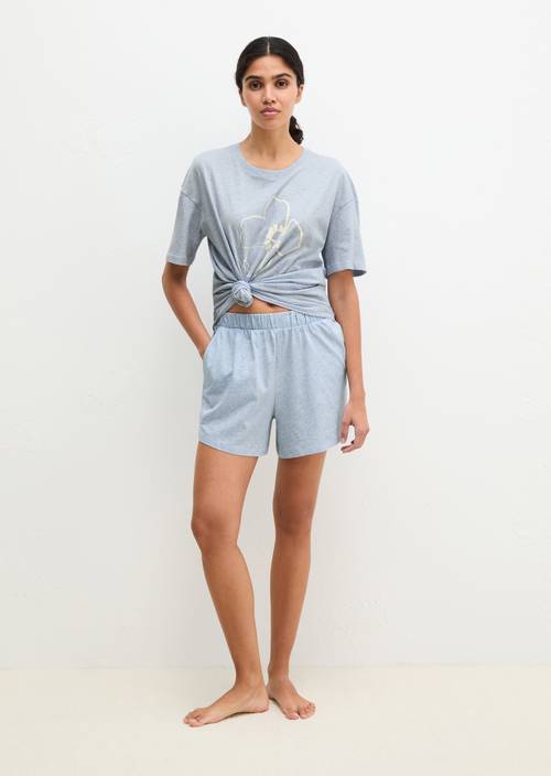 Lounge shorts Light Blue Melange - Product afbeelding 1