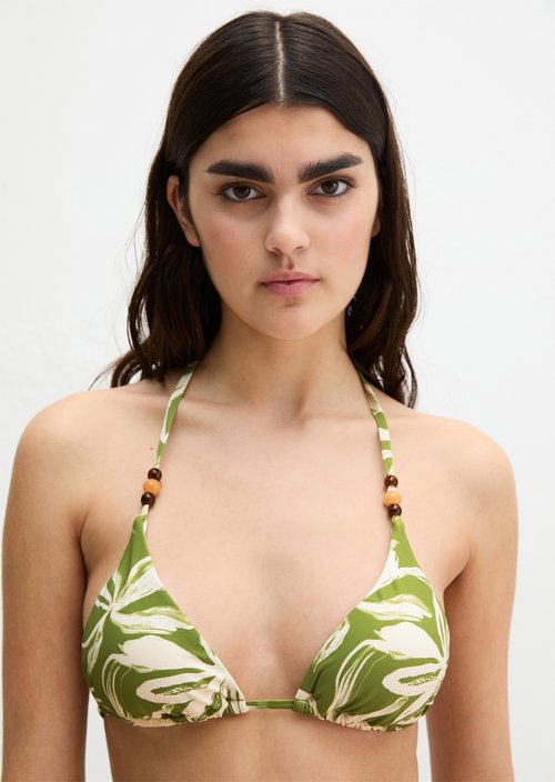Triangle bikini top — Golden Cypress Print