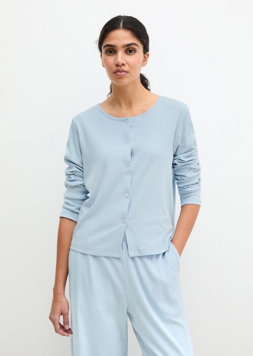 Lounge jersey cardigan — Niagara Mist