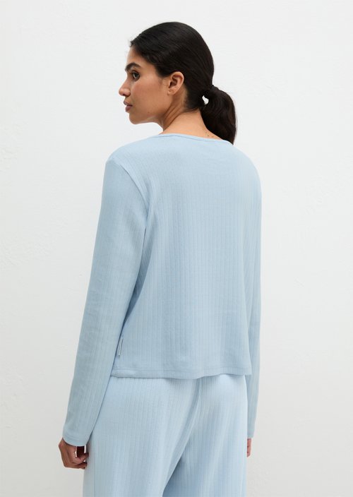 Lounge jersey cardigan — Niagara Mist