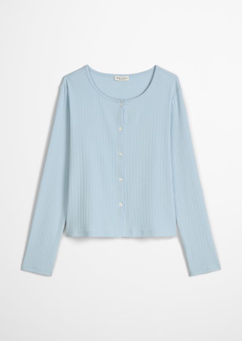 Lounge jersey cardigan — Niagara Mist
