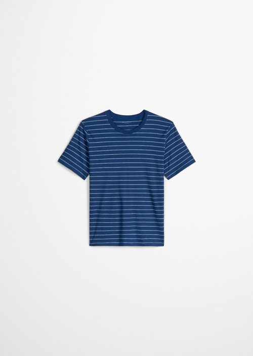 Lounge T-shirt — Navy Peony Stripe