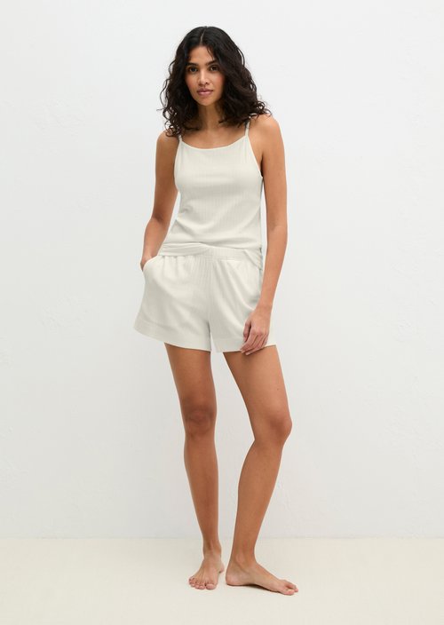 Lounge shorts — White Cotton Q152