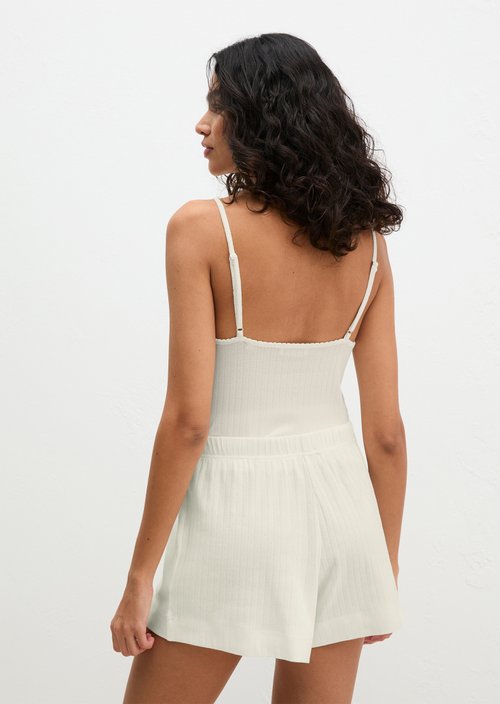Lounge shorts — White Cotton Q152