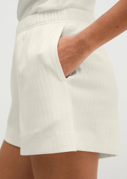 Lounge shorts — White Cotton Q152